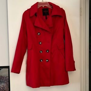Womens Yoki Red pea coat size Small